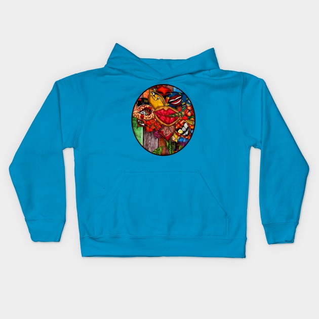 Wild Stoner Flower Kids Hoodie by artbyomega